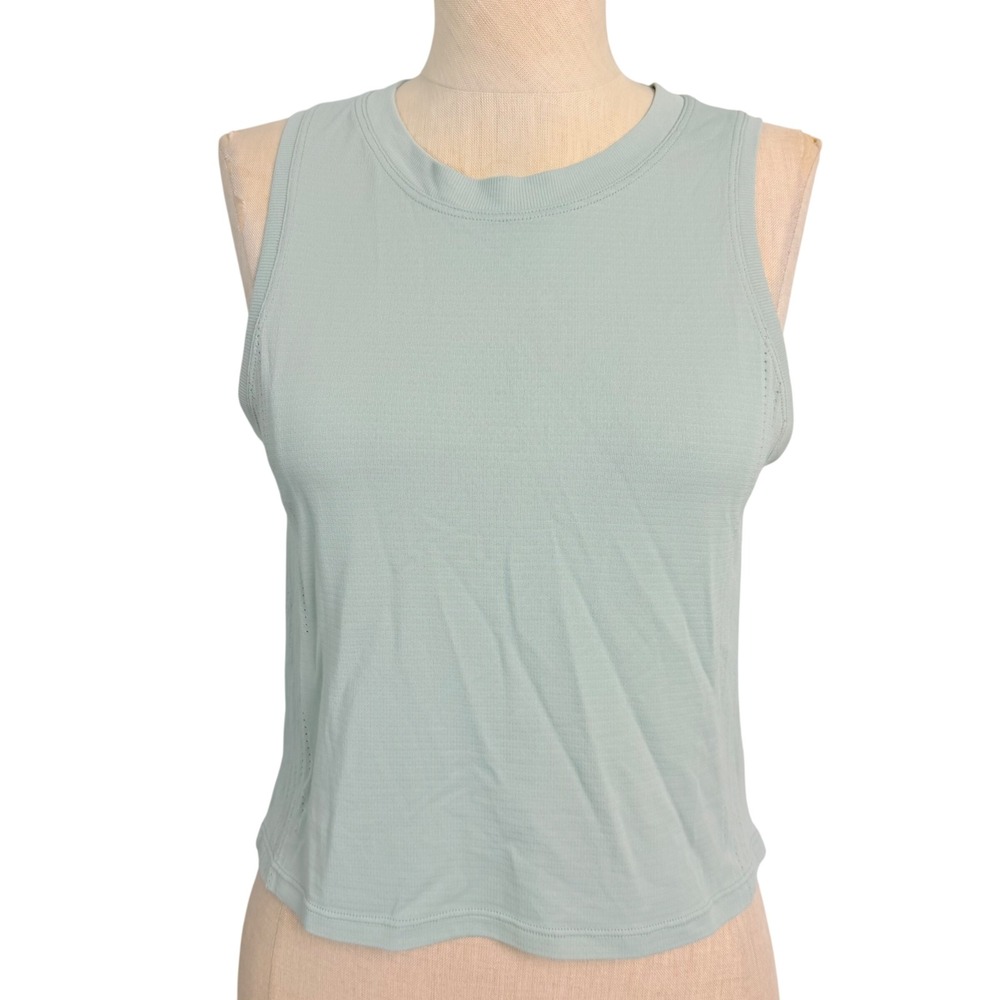 Lululemon Train to Be Tank Top Mint Green Seamless Mesh‎ Ventilated Training S